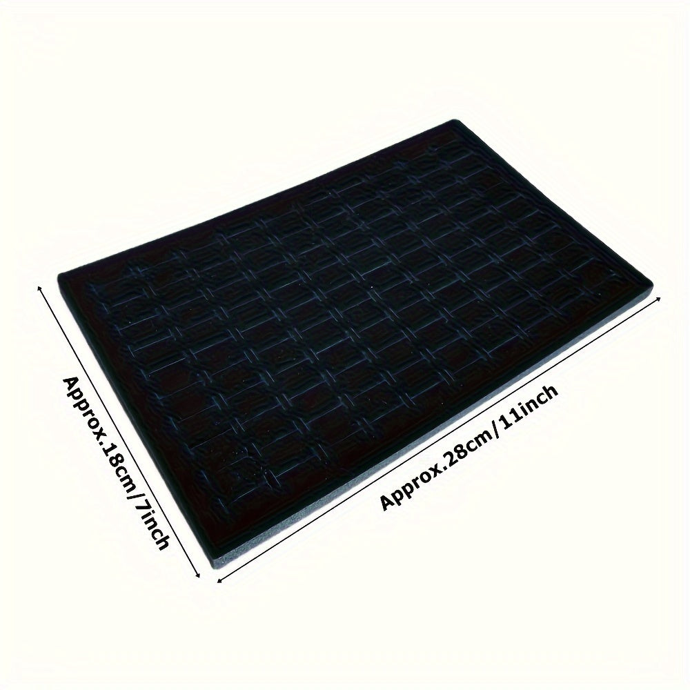 1pc/3pcs Black Velvet 100-Slot Ring Foam Holder, Premium Jewelry Storage