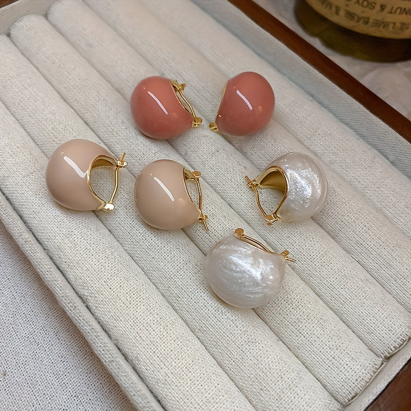 4 Styles Chunky Enamel Hoop Earrings