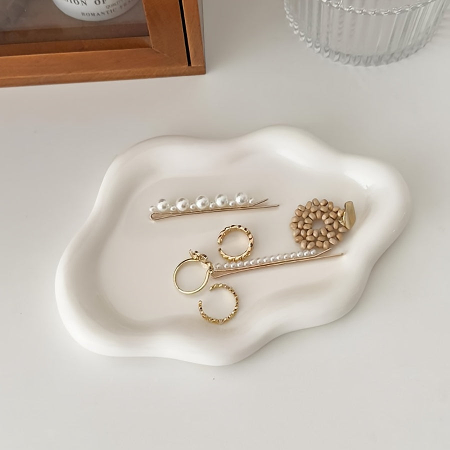 Unique Cloud-Shaped Ceramic Decorative Jewelry Storage Tray