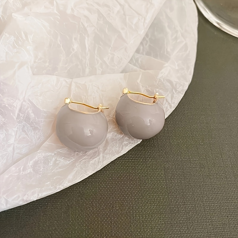 4 Styles Chunky Enamel Hoop Earrings