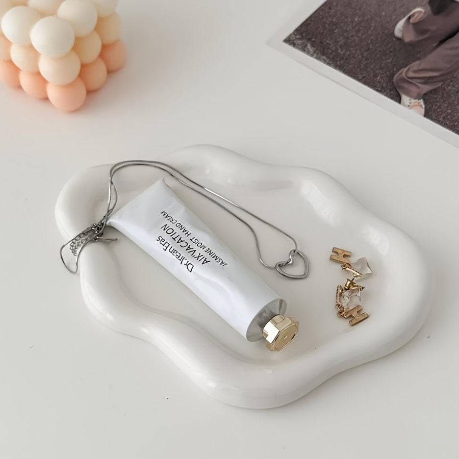 Unique Cloud-Shaped Ceramic Decorative Jewelry Storage Tray