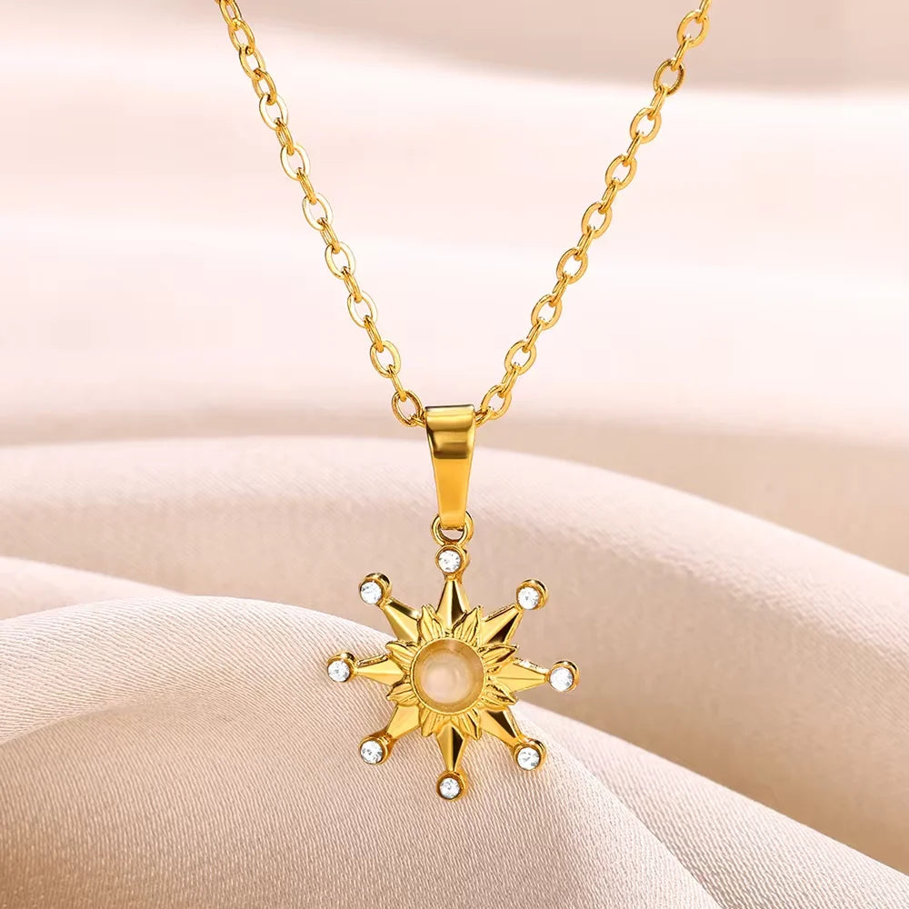 17 Styles Including: Geometric Necklace Sun Sunflower Pendant Clavicle Chains.