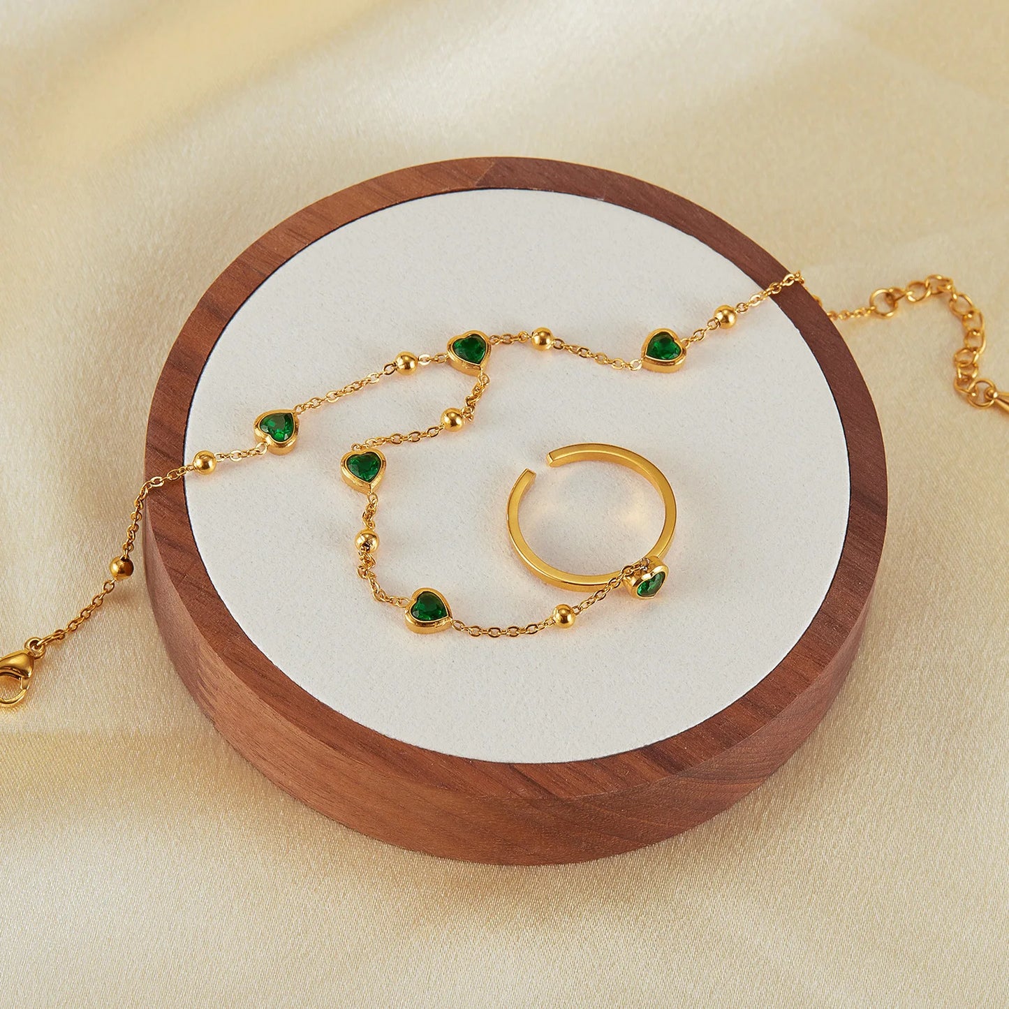 Youthway Green Zirconia Finger Bracelet