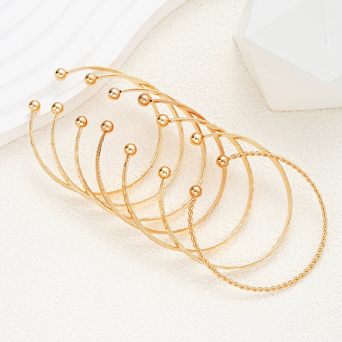 7 Pcs/Set Gold Bracelets - Adjustable-Jewelry