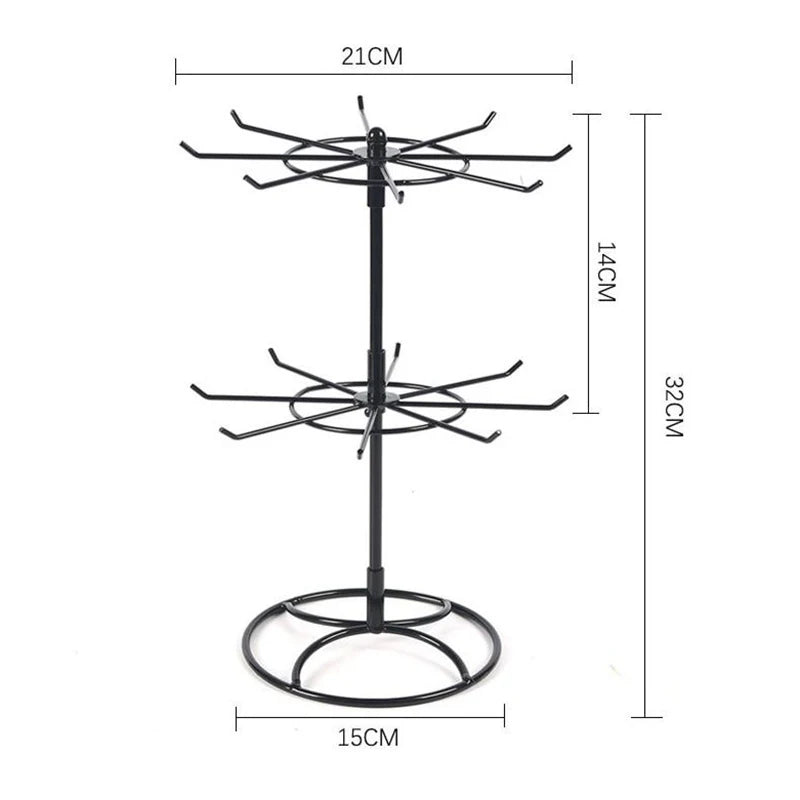 Rotating Jewelry Display Stand 2 Tier Necklace Organizer