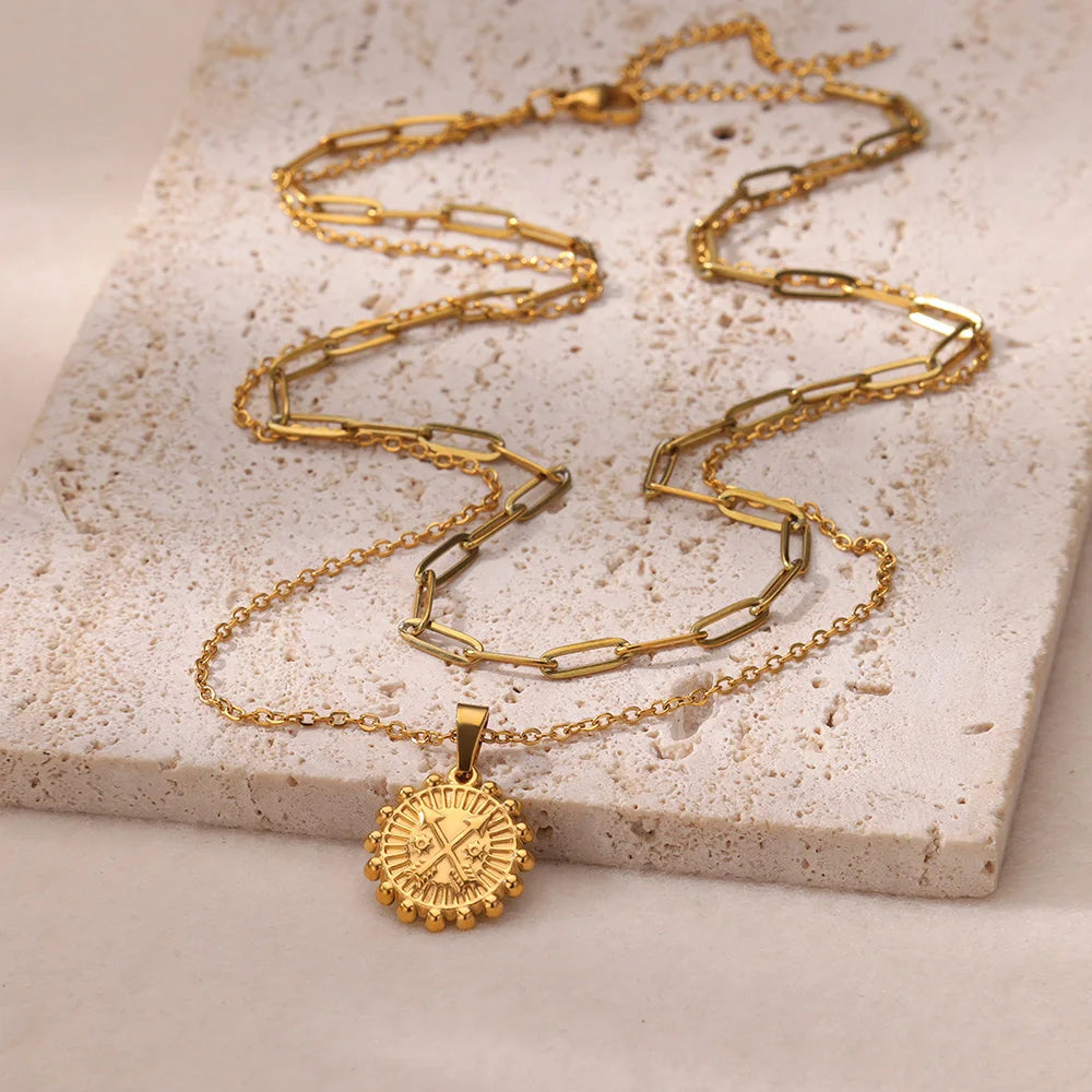 17 Styles Including: Geometric Necklace Sun Sunflower Pendant Clavicle Chains.
