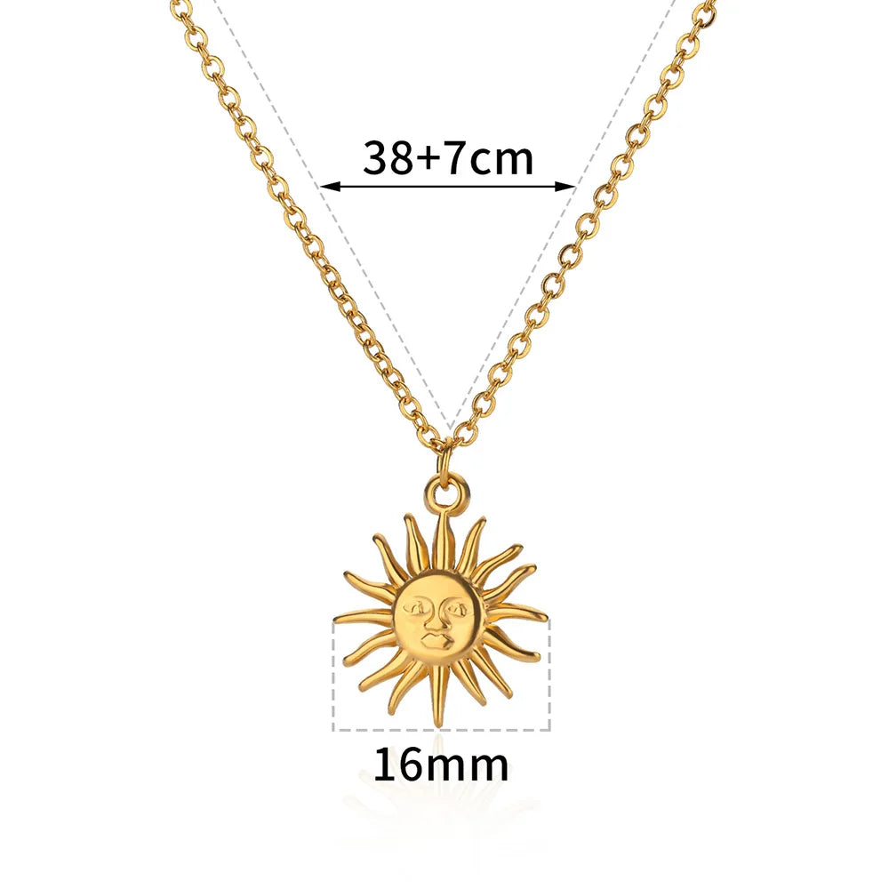 17 Styles Including: Geometric Necklace Sun Sunflower Pendant Clavicle Chains.