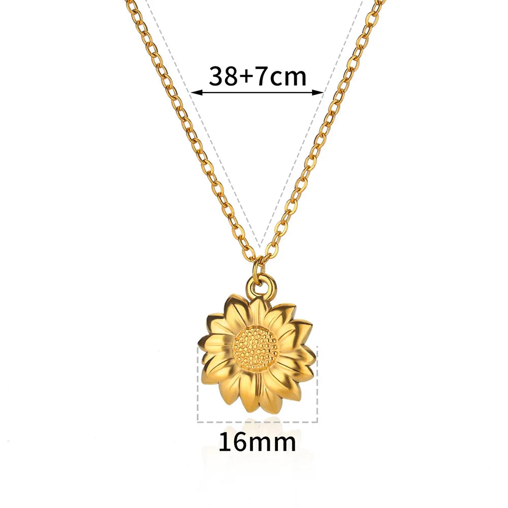 17 Styles Including: Geometric Necklace Sun Sunflower Pendant Clavicle Chains.