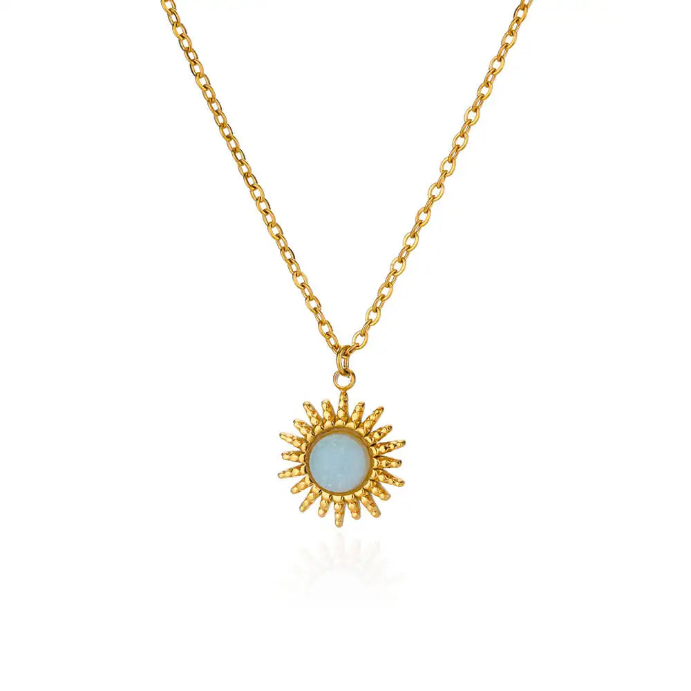 17 Styles Including: Geometric Necklace Sun Sunflower Pendant Clavicle Chains.
