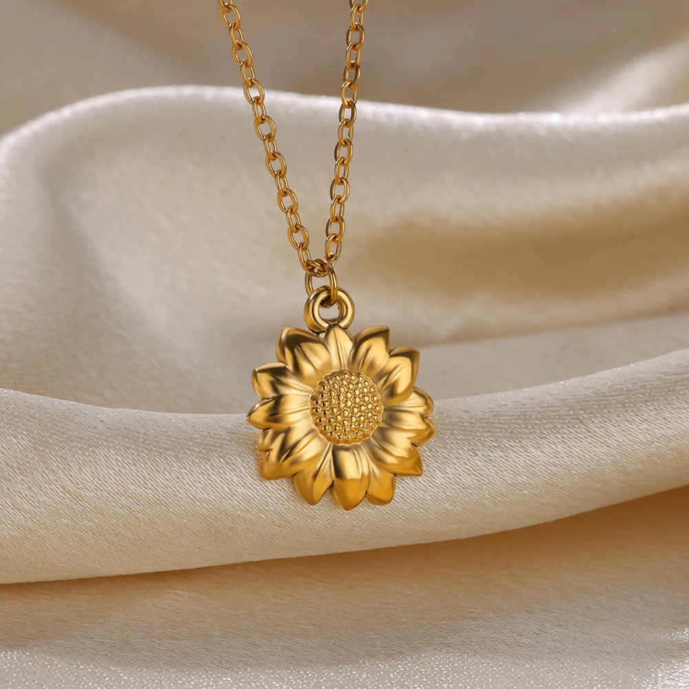 17 Styles Including: Geometric Necklace Sun Sunflower Pendant Clavicle Chains.