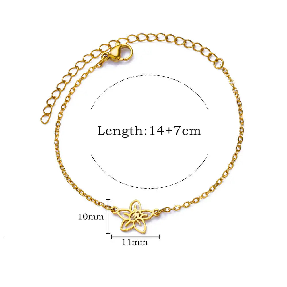 10 Styles Individual Sale Classic Flowers Charm Zircon Plant Bracelet