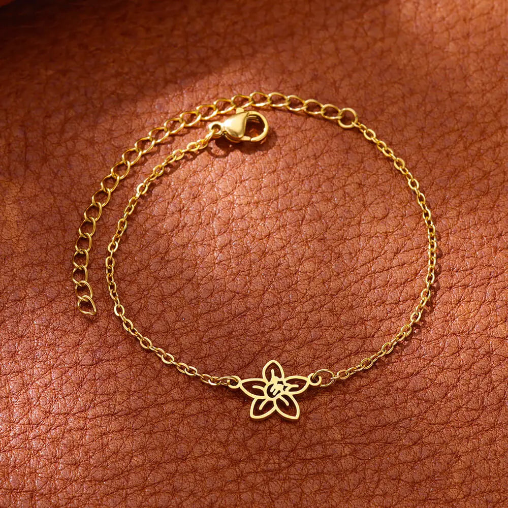 10 Styles Individual Sale Classic Flowers Charm Zircon Plant Bracelet
