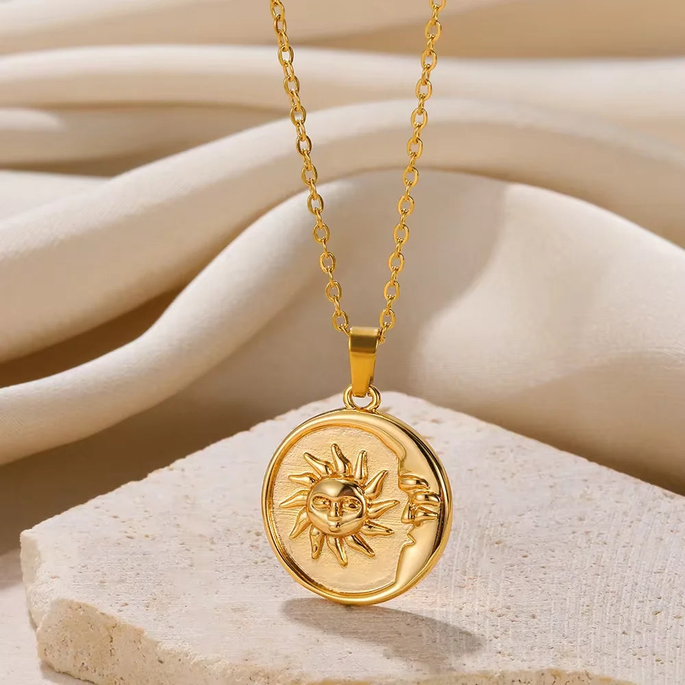17 Styles Including: Geometric Necklace Sun Sunflower Pendant Clavicle Chains.