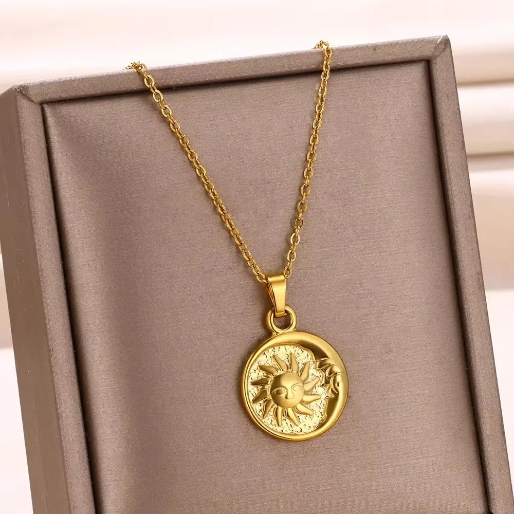 17 Styles Including: Geometric Necklace Sun Sunflower Pendant Clavicle Chains.
