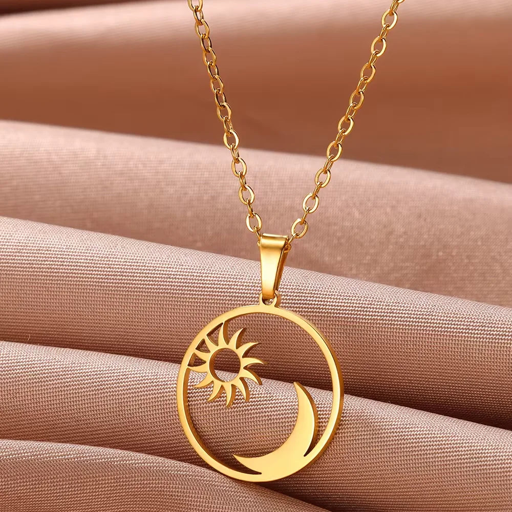17 Styles Including: Geometric Necklace Sun Sunflower Pendant Clavicle Chains.