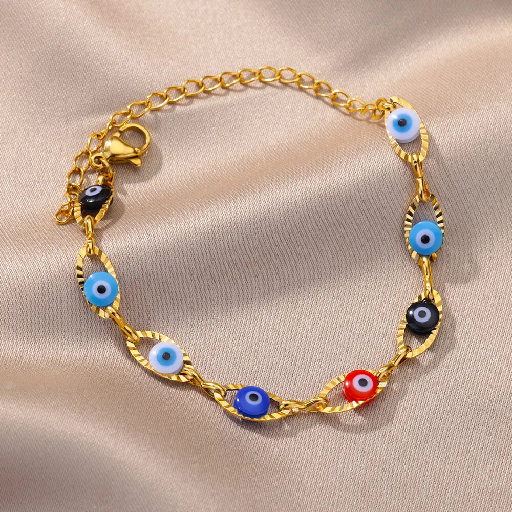 4 Styles Turkish Evil Eye Bracelet Charm Jewelry
