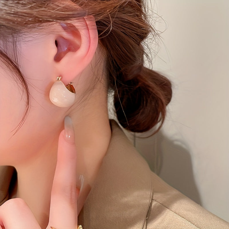 4 Styles Chunky Enamel Hoop Earrings
