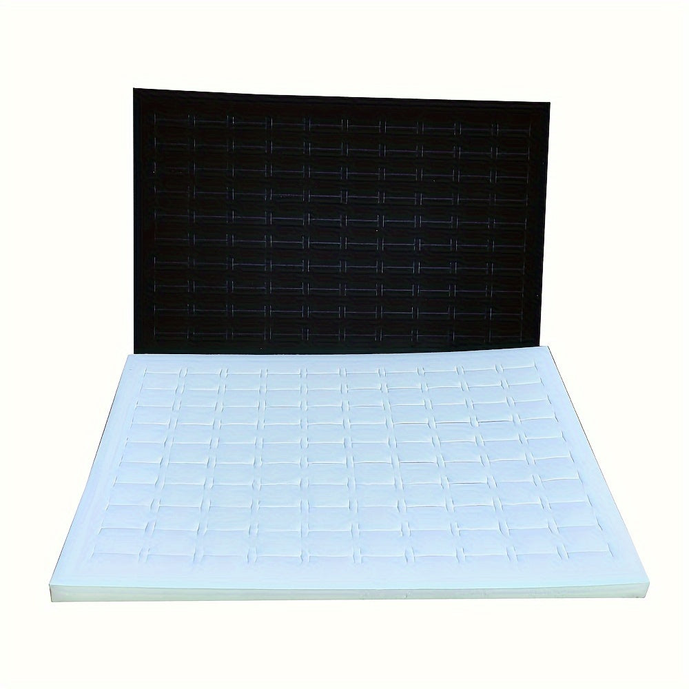 1pc/3pcs Black Velvet 100-Slot Ring Foam Holder, Premium Jewelry Storage