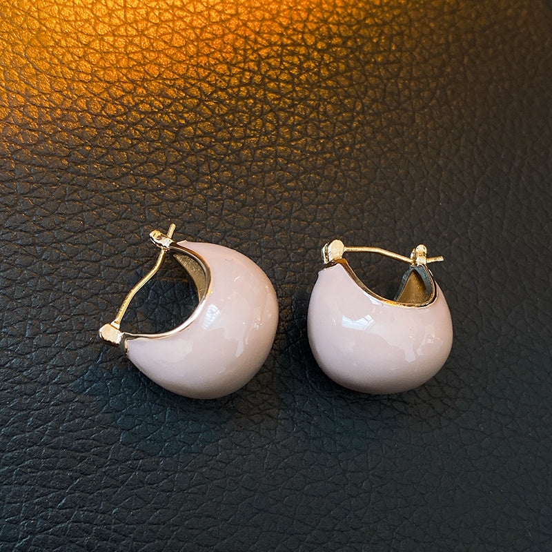 4 Styles Chunky Enamel Hoop Earrings