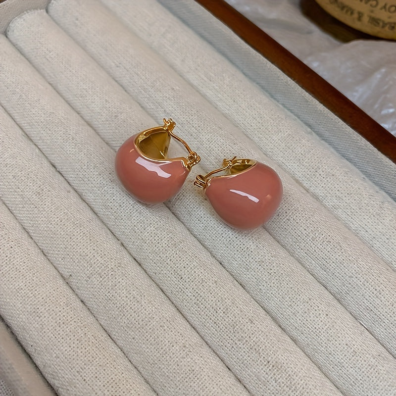 4 Styles Chunky Enamel Hoop Earrings