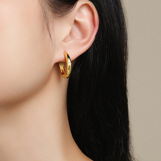 Square Moissanite Hoop Earrings