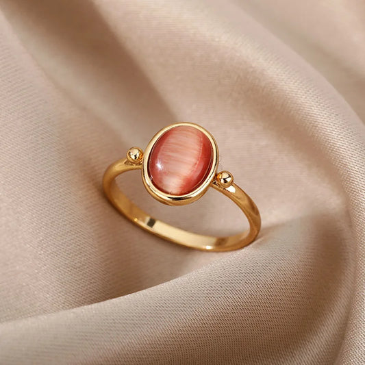 White Color Opal Rings
