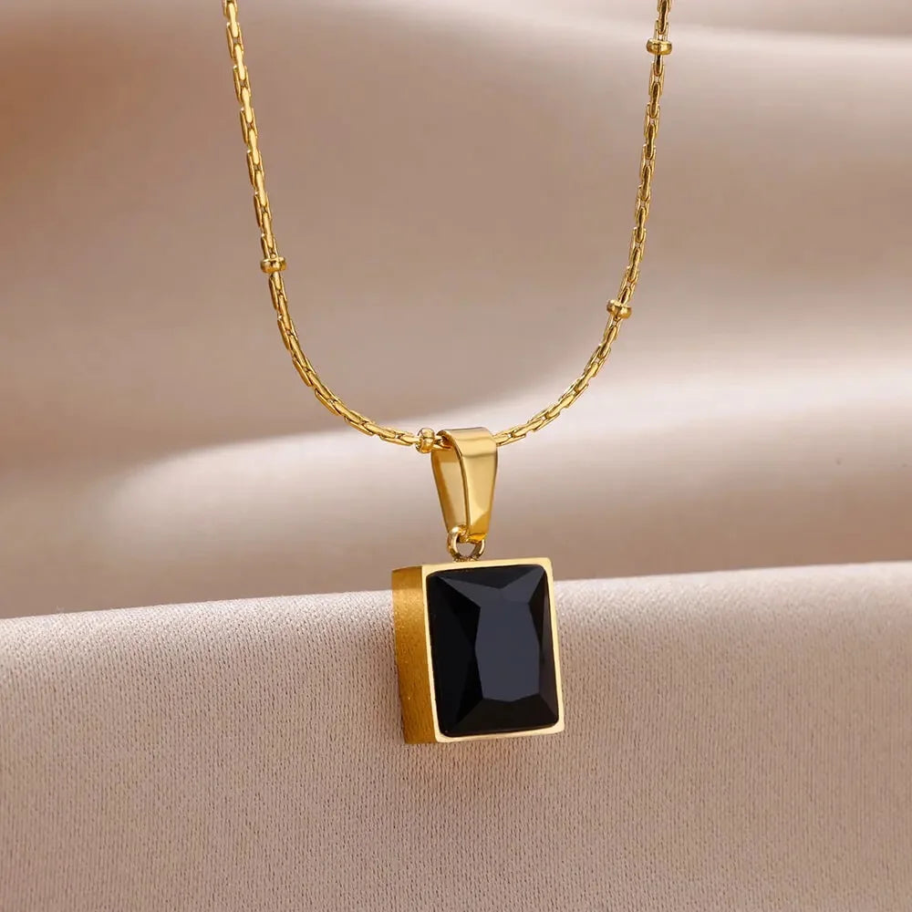 10 Styles Oval Colorful Stone Necklace