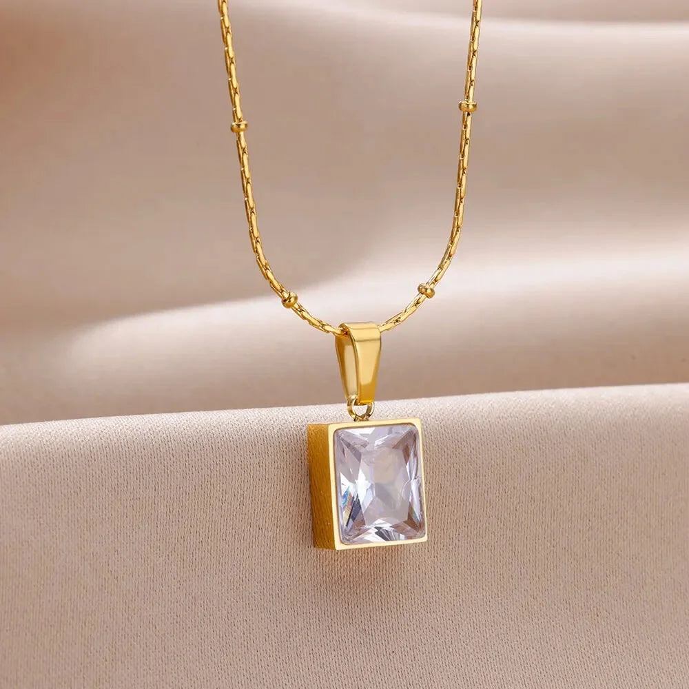 10 Styles Oval Colorful Stone Necklace