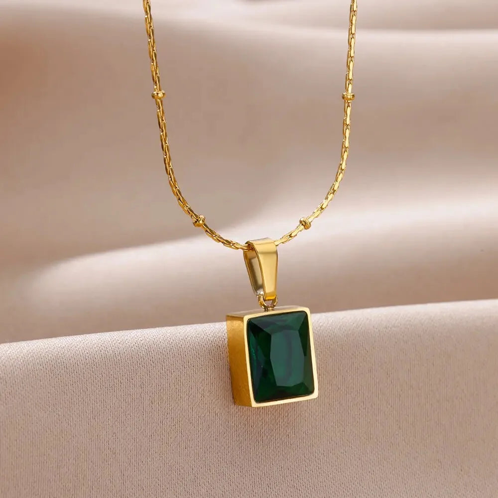 10 Styles Oval Colorful Stone Necklace